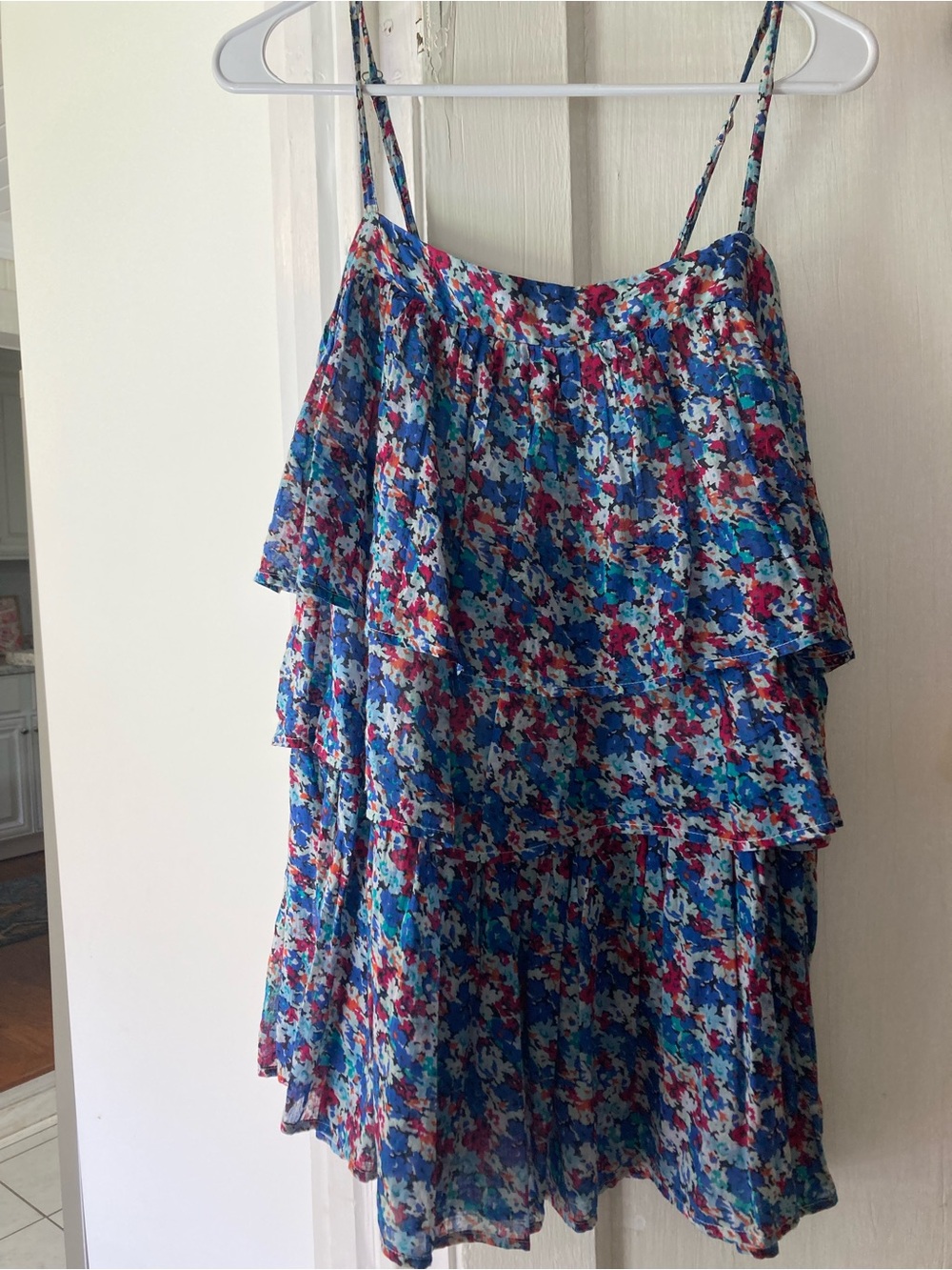 Free People Blue Multi Floral Tiered Sundress